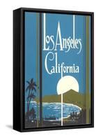 Graphic of Los Angeles Bay, California-null-Framed Stretched Canvas