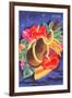 Graphic of Ukulele and Tropical Flowers, Aloha-null-Framed Art Print