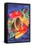 Graphic of Ukulele and Tropical Flowers, Aloha-null-Framed Stretched Canvas
