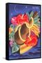 Graphic of Ukulele and Tropical Flowers, Aloha-null-Framed Stretched Canvas