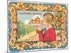 Graphic of Woman Holding Plate of Oranges, California-null-Mounted Art Print