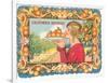 Graphic of Woman Holding Plate of Oranges, California-null-Framed Art Print