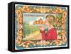 Graphic of Woman Holding Plate of Oranges, California-null-Framed Stretched Canvas