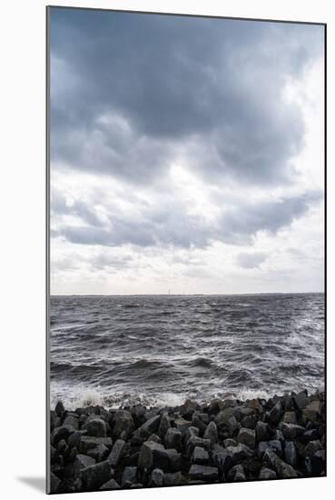 Graphically Structured View across the River Elbe in Northern Germany-Torsten Richter-Mounted Photographic Print