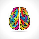 Creative Brain with Paint Strokes-graphicsdunia4you-Art Print