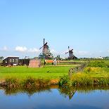 Windmill Amsterdam-Graphicstockphoto-Stretched Canvas