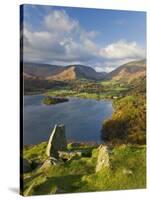 Grasmere Lake and Village from Loughrigg Fell, Lake District, Cumbria, England-Gavin Hellier-Stretched Canvas