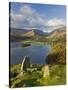 Grasmere Lake and Village from Loughrigg Fell, Lake District, Cumbria, England-Gavin Hellier-Stretched Canvas