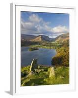 Grasmere Lake and Village from Loughrigg Fell, Lake District, Cumbria, England-Gavin Hellier-Framed Photographic Print