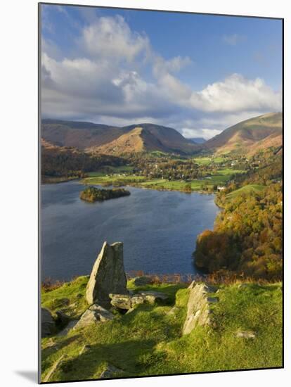 Grasmere Lake and Village from Loughrigg Fell, Lake District, Cumbria, England-Gavin Hellier-Mounted Photographic Print