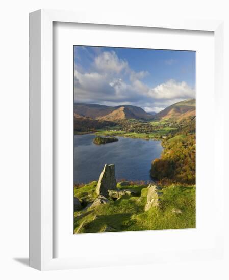 Grasmere Lake and Village from Loughrigg Fell, Lake District, Cumbria, England-Gavin Hellier-Framed Photographic Print