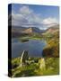 Grasmere Lake and Village from Loughrigg Fell, Lake District, Cumbria, England-Gavin Hellier-Stretched Canvas