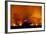 Grass Fire at Night in Pantanal, Brazil-Bence Mate-Framed Photographic Print