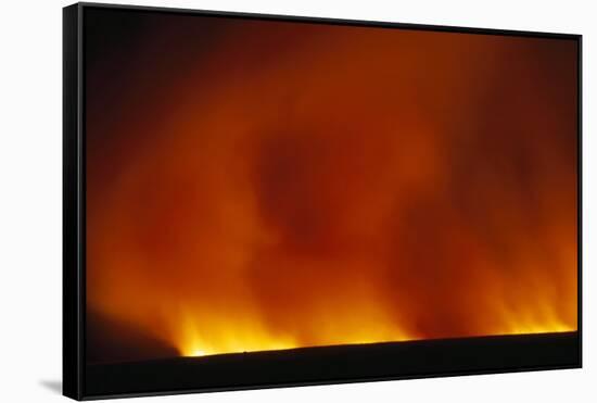 Grass Fire at Night-null-Framed Stretched Canvas