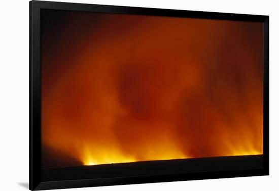 Grass Fire at Night-null-Framed Photographic Print