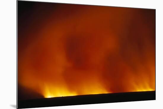 Grass Fire at Night-null-Mounted Photographic Print