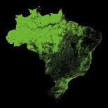 Forest Cover Of Brazil-Grasshopper Geography-Giclee Print