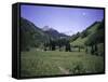 Grassland Surrounded by Mountains, Colorado-Michael Brown-Framed Stretched Canvas