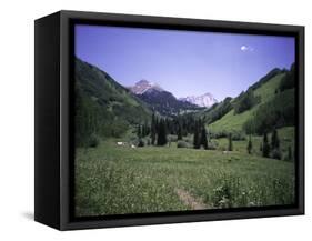 Grassland Surrounded by Mountains, Colorado-Michael Brown-Framed Stretched Canvas