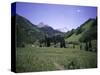 Grassland Surrounded by Mountains, Colorado-Michael Brown-Stretched Canvas