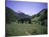 Grassland Surrounded by Mountains, Colorado-Michael Brown-Stretched Canvas