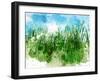 Grassy Bank-Chamira Young-Framed Art Print