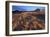 Grassy Landscape and Snow-Covered Mountains Bathed in Winter Light-Lee Frost-Framed Photographic Print