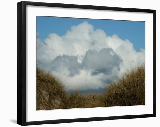 Grassy Sand Dunes and Clouds-Katrin Adam-Framed Photographic Print