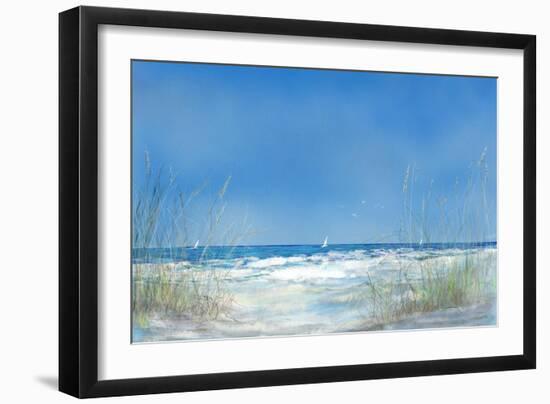 Grassy Seascape-Julie DeRice-Framed Art Print