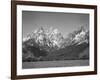 Grassy Valley Tree Covered Mt Side And Snow Covered Peaks Grand "Teton NP" Wyoming 1933-1942-Ansel Adams-Framed Art Print