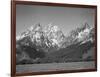 Grassy Valley Tree Covered Mt Side And Snow Covered Peaks Grand "Teton NP" Wyoming 1933-1942-Ansel Adams-Framed Art Print