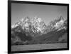 Grassy Valley Tree Covered Mt Side And Snow Covered Peaks Grand "Teton NP" Wyoming 1933-1942-Ansel Adams-Framed Art Print