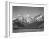 Grassy Valley Tree Covered Mt Side And Snow Covered Peaks Grand "Teton NP" Wyoming 1933-1942-Ansel Adams-Framed Art Print