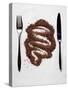 Grated Chocolate Between Knife and Fork-null-Stretched Canvas