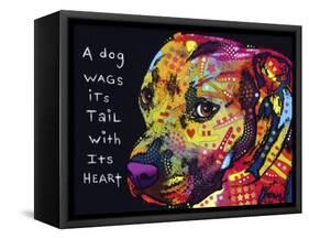 Gratitude Pitbull-Dean Russo-Framed Stretched Canvas