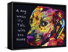 Gratitude Pitbull-Dean Russo-Framed Stretched Canvas