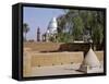 Grave of Al-Mahdi Lies Beneath the Large Mausoleum in Back, His Former Home Is in Foreground, Sudan-Nigel Pavitt-Framed Stretched Canvas