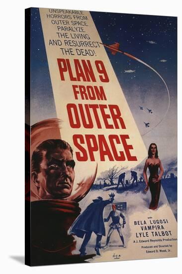 Grave Robbers From Outer Space, 1959, "Plan 9 From Outer Space" Directed by Ed Wood-null-Stretched Canvas