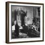 Grave Soldier on Cot Next to Ornate Confessional in Makeshift Hospital in Cens Cathedral-W^ Eugene Smith-Framed Photographic Print