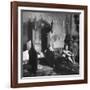 Grave Soldier on Cot Next to Ornate Confessional in Makeshift Hospital in Cens Cathedral-W^ Eugene Smith-Framed Photographic Print