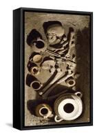 Grave with Human Remains and Ceramics, from Ascoli Satriano, Apulia, Italy-null-Framed Stretched Canvas