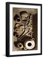 Grave with Human Remains and Ceramics, from Ascoli Satriano, Apulia, Italy-null-Framed Giclee Print