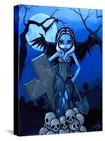 Gravedigger - a Gothic Angel-Jasmine Becket-Griffith-Stretched Canvas