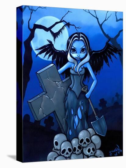 Gravedigger - a Gothic Angel-Jasmine Becket-Griffith-Stretched Canvas