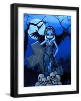 Gravedigger - a Gothic Angel-Jasmine Becket-Griffith-Framed Art Print