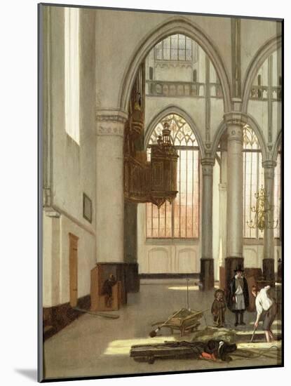 Gravediggers in the West End of the Oude Kerk, Amsterdam (Panel)-Emanuel de Witte-Mounted Giclee Print