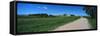 Gravel and dirt road through farm, North Dakota, USA-null-Framed Stretched Canvas