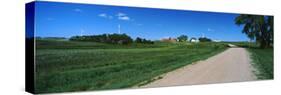 Gravel and dirt road through farm, North Dakota, USA-null-Stretched Canvas