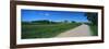 Gravel and dirt road through farm, North Dakota, USA-null-Framed Photographic Print