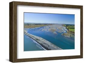 Gravel bar at mouth of Rakaia River, Mid Canterbury, South Island, New Zealand-David Wall-Framed Photographic Print